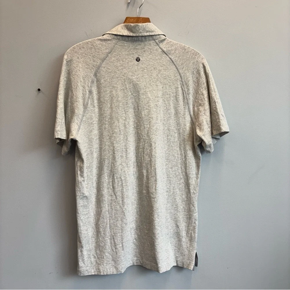 Lululemon Performance Polo Shirt Mens Small Short Sleeve Light Gray - Picture 5 of 8
